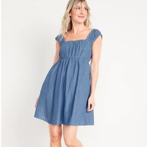 Blue chambray dress